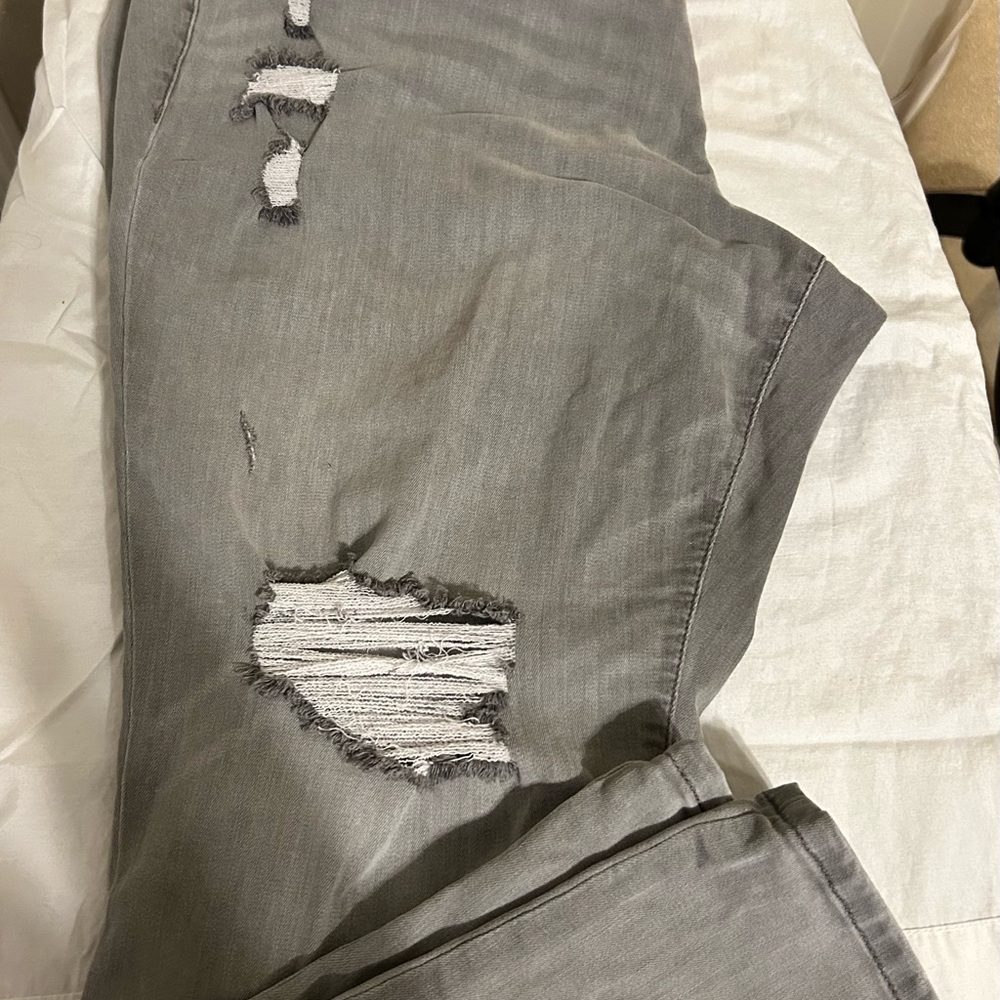 Torrid Grey Wash Boyfriend Straight Distressed Super Soft Jeans Size 22S